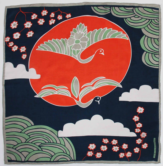 Mini Agami Marine Navy Silk Scarf