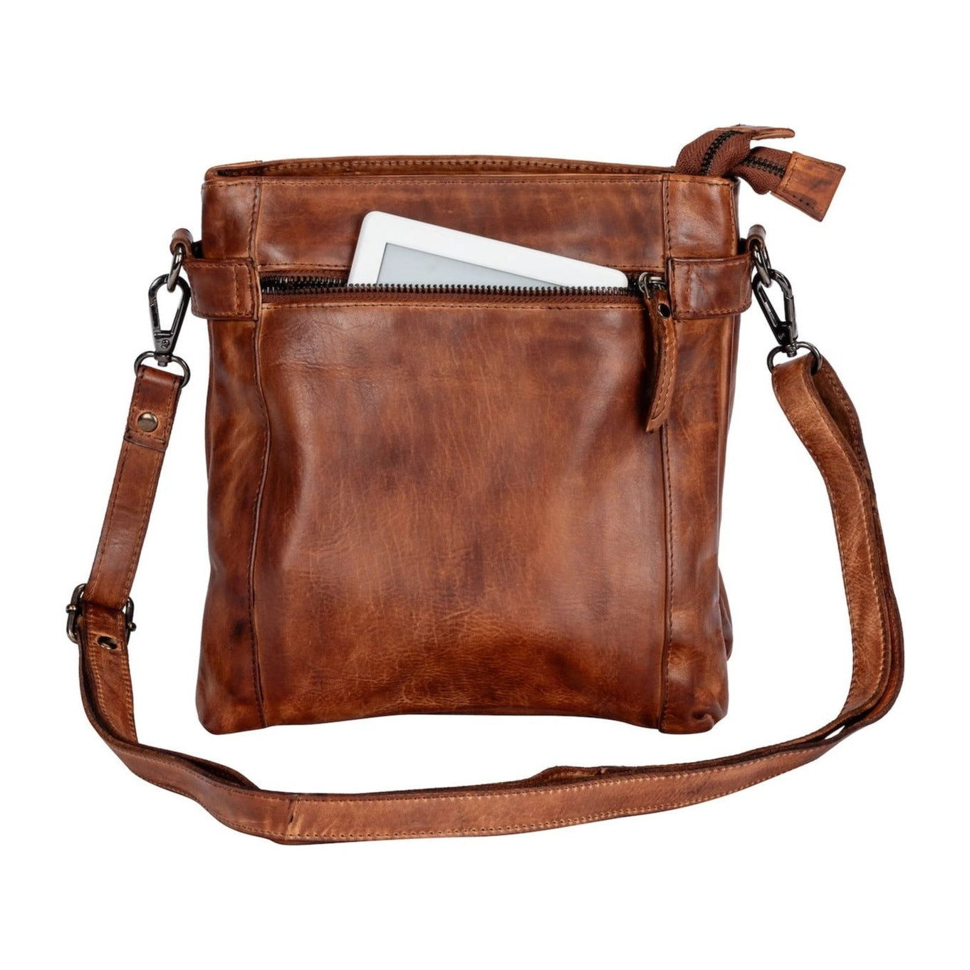 Isalie Leather Shoulder Bag - Cognac