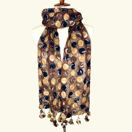 Polka Dot Neutral Scarf