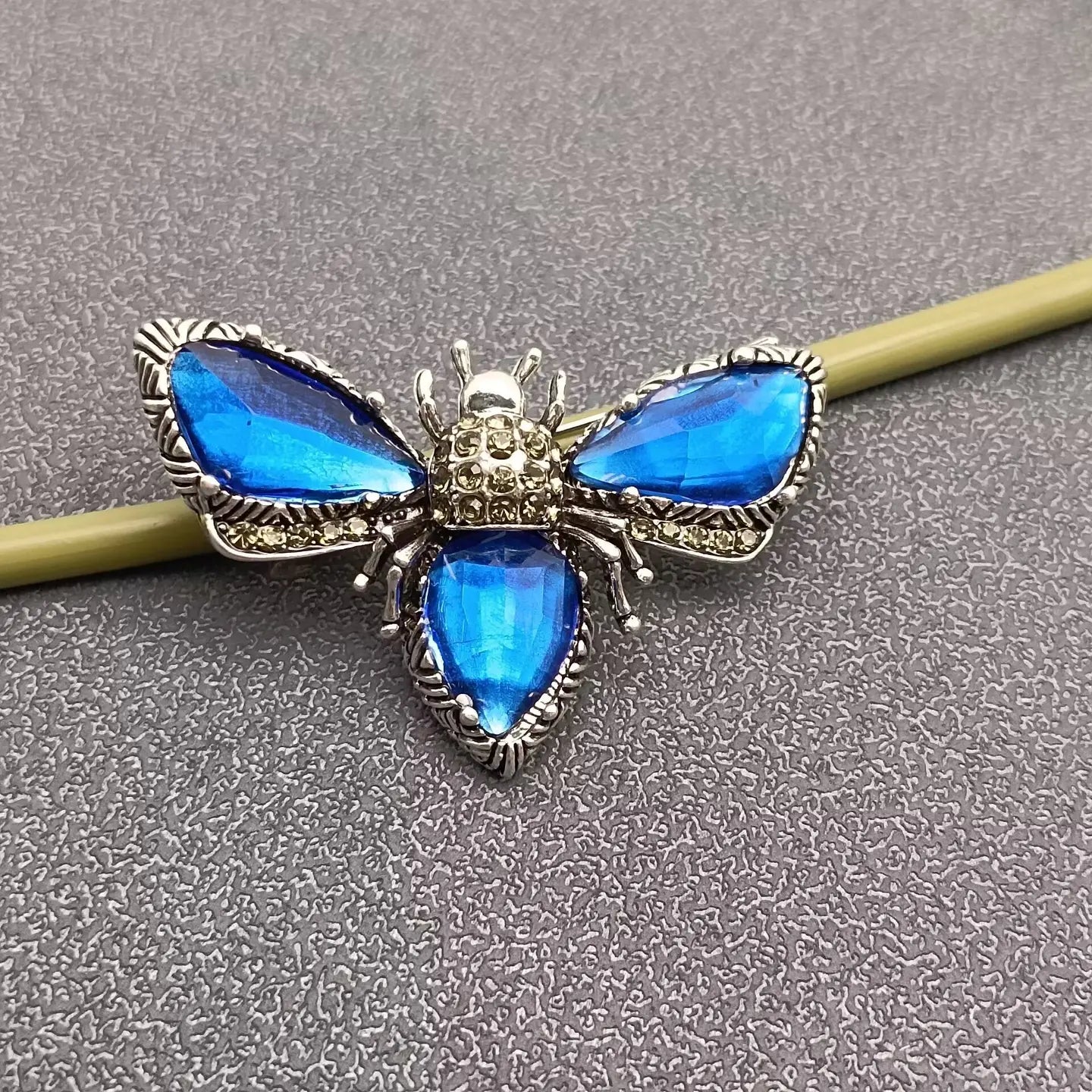 Glass Rhinestone Bee Brooch