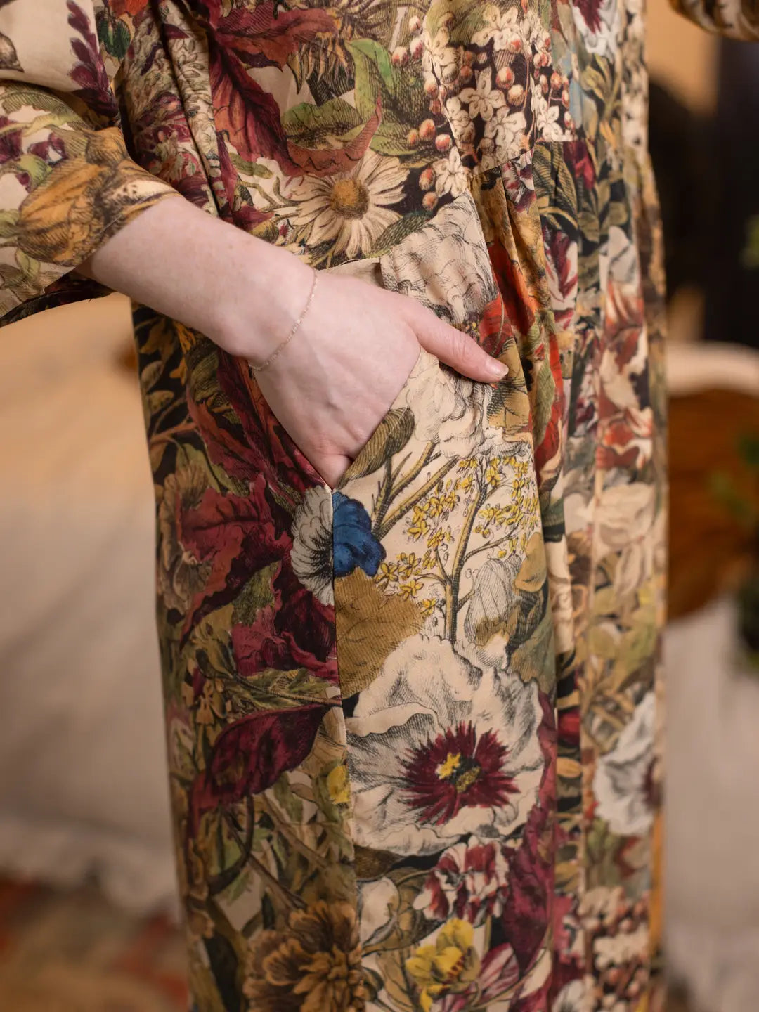 Golden Hour Artist Dress Tunic w/ Pockets & Floral Print