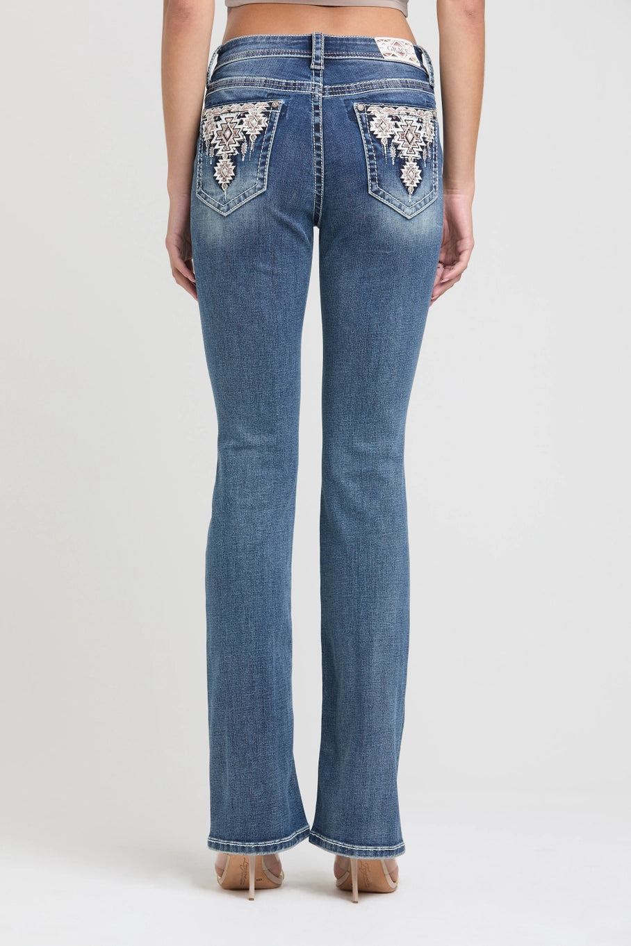 New Aztec Mid-Rise Boot Cut Jeans 30"