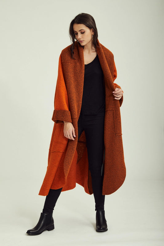 Wool Coat - Rust
