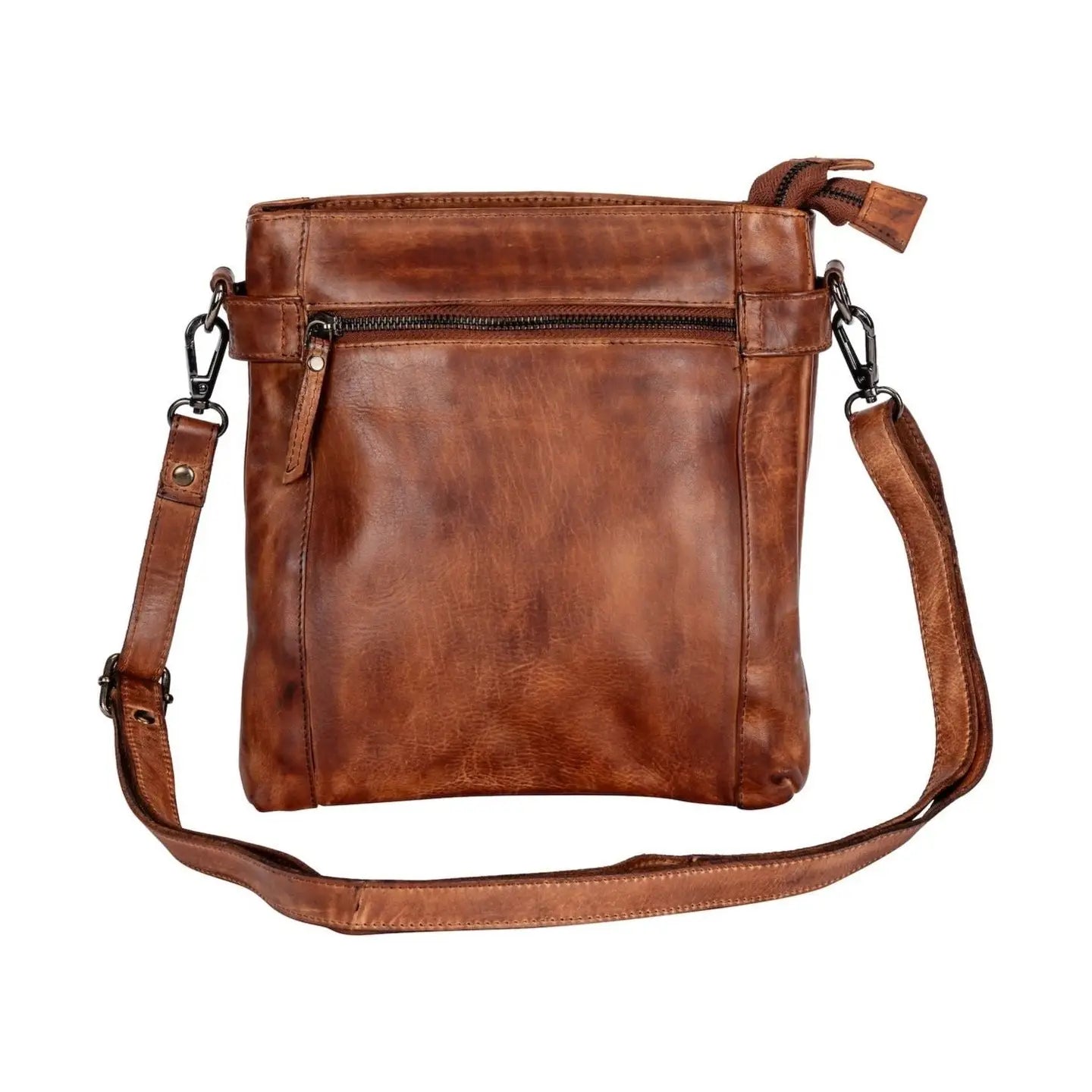 Isalie Leather Shoulder Bag - Cognac