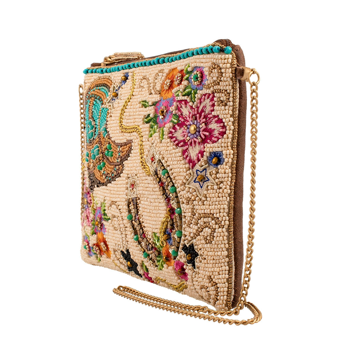 On the Range Western Boots and Horseshoe Ivory Hand-Beaded Crossbody Bag