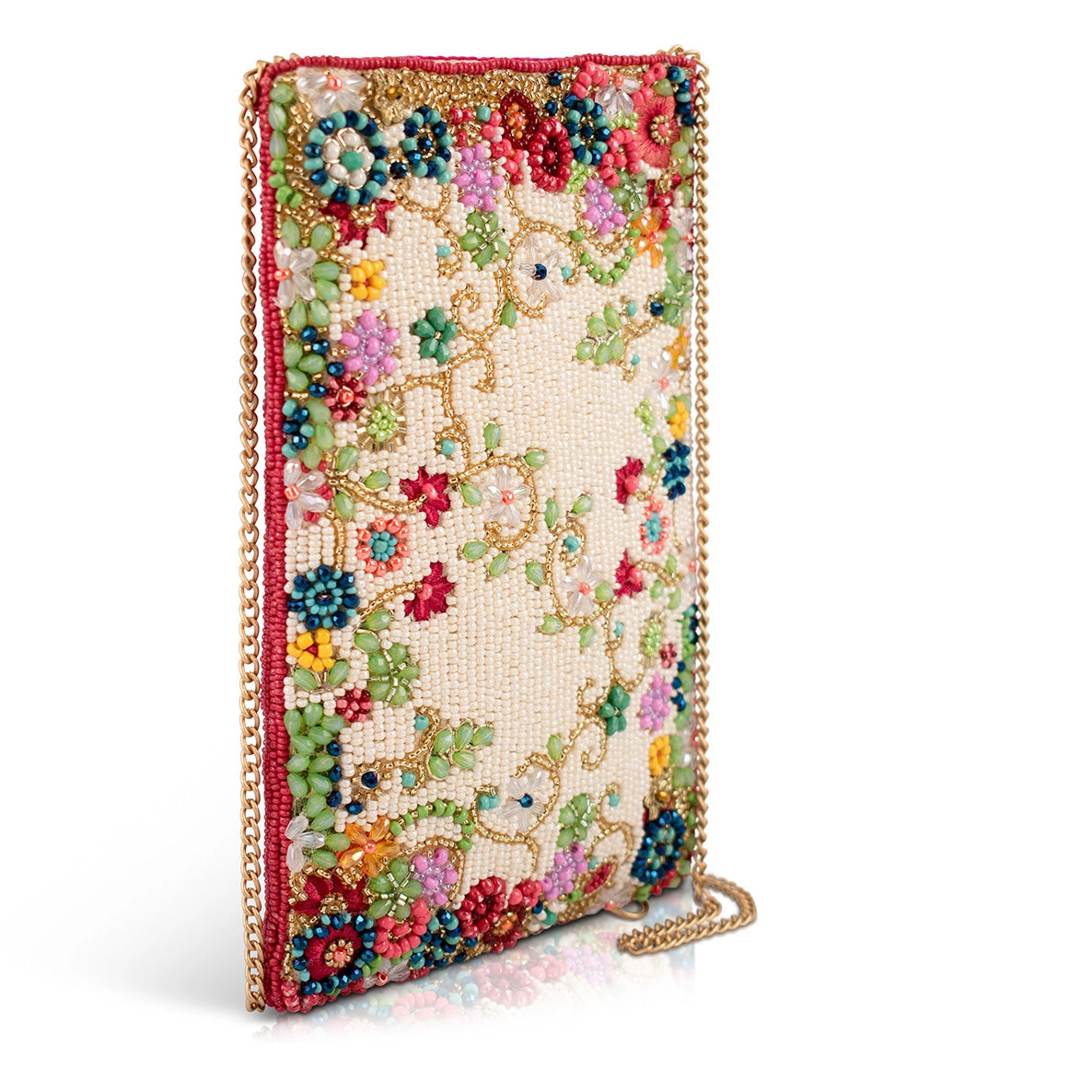 Meadow Ditsy Floral Multi Color Hand-Beaded Crossbody Bag