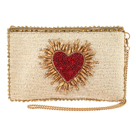 Heart Burst Hand-Beaded Bag