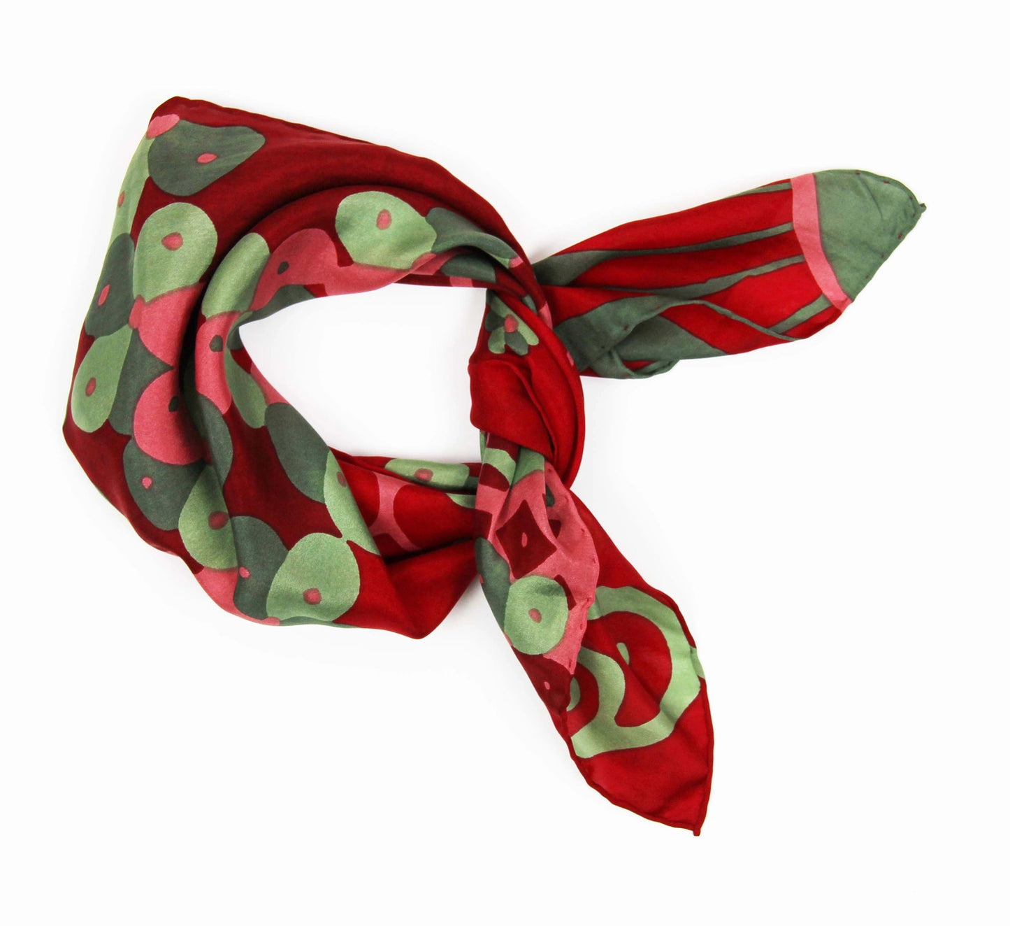 Mini Sakura Red Silk Scarf