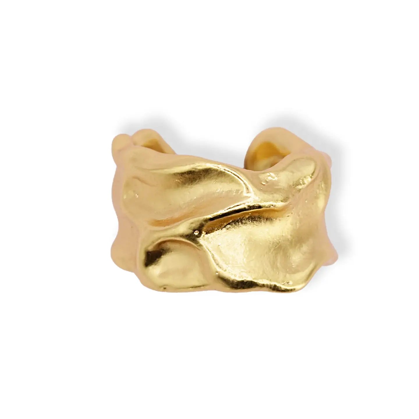 Sculptural Crumpled Foil Ring (Gold)