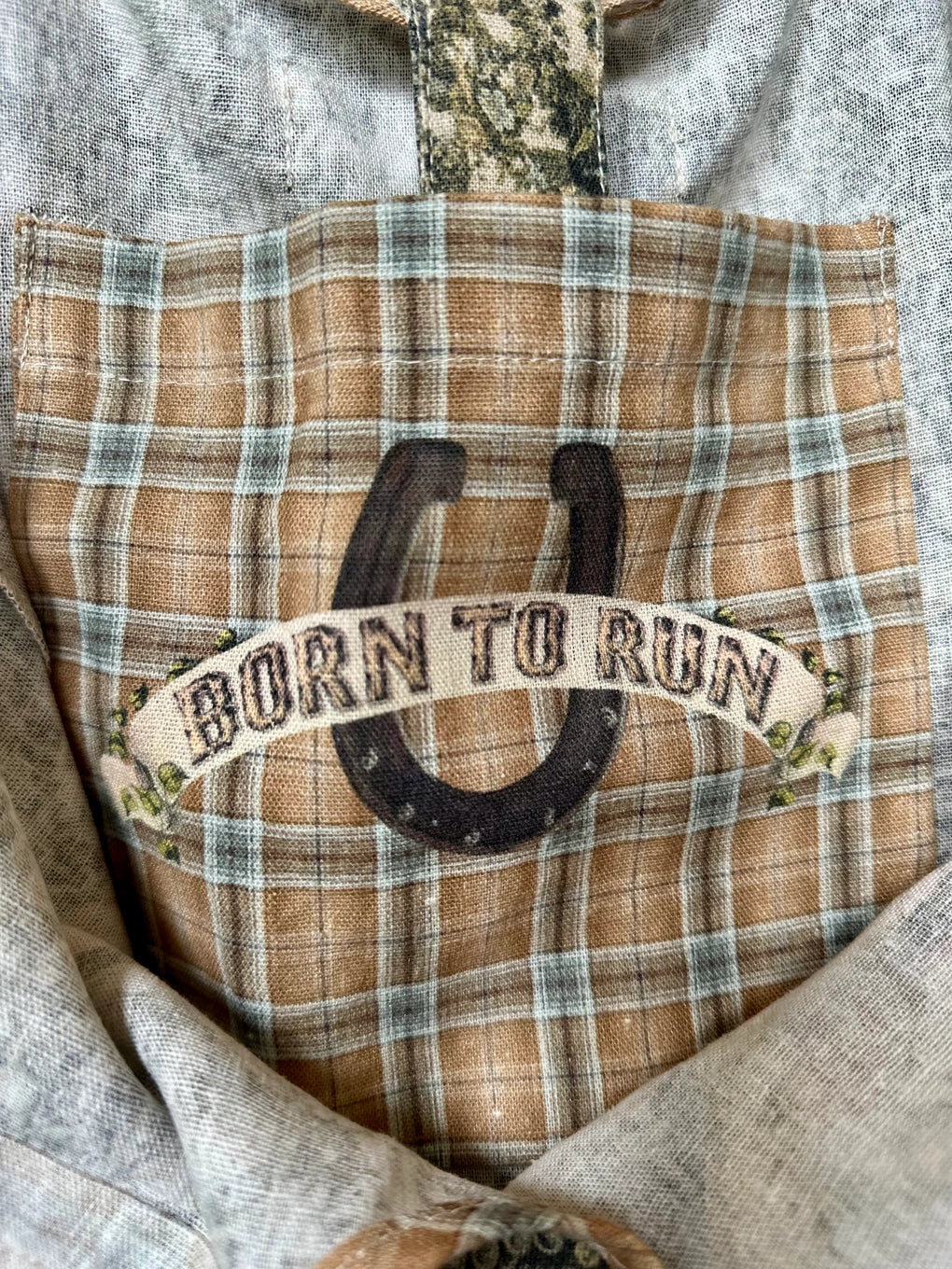 Born To Run Boho Linen Tote Bag