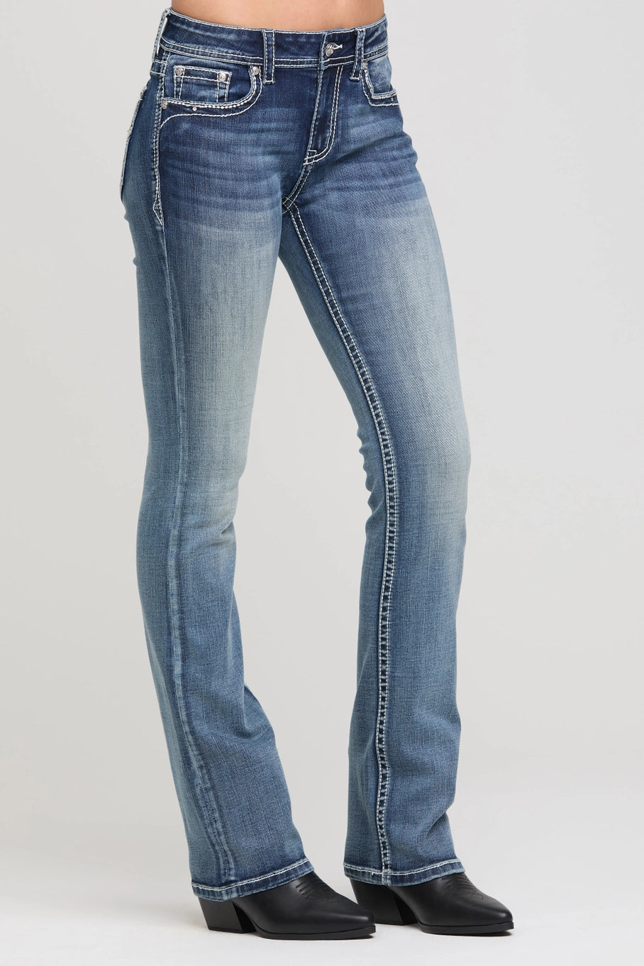 Cross Modify Mid-Rise Boot Cut Jeans 34"