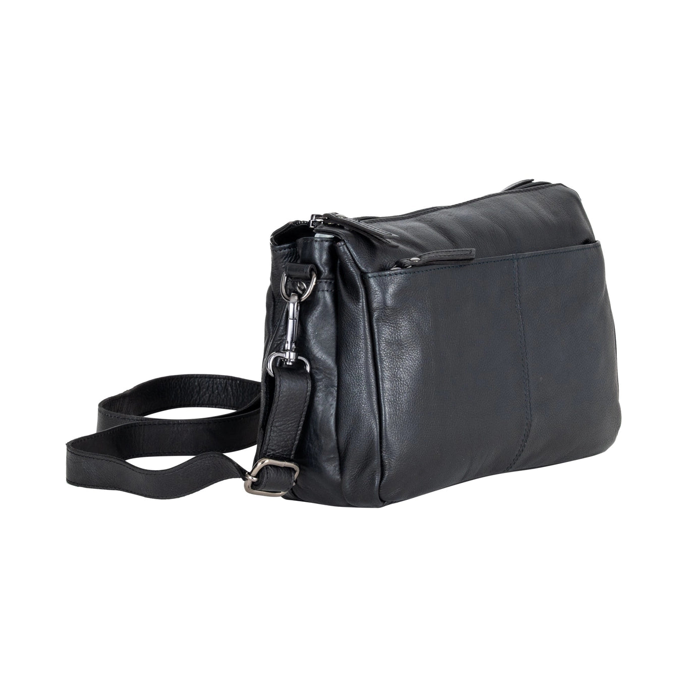 Leather Shoulder Bag June Black