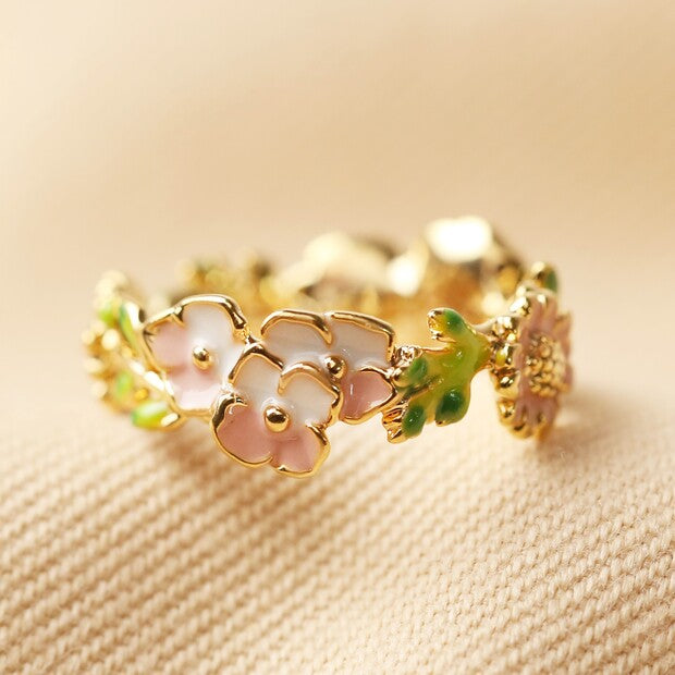 Enamel Flower Ring