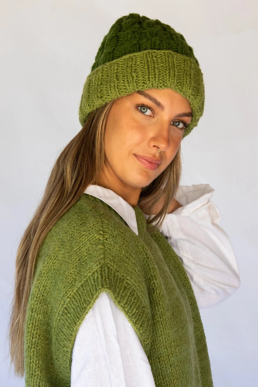 Val Contrast Beanie - Meadow