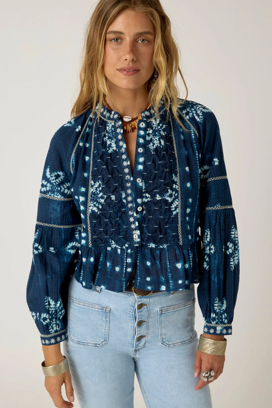 Maision Hotel Sora Blouse - Shibori Ink