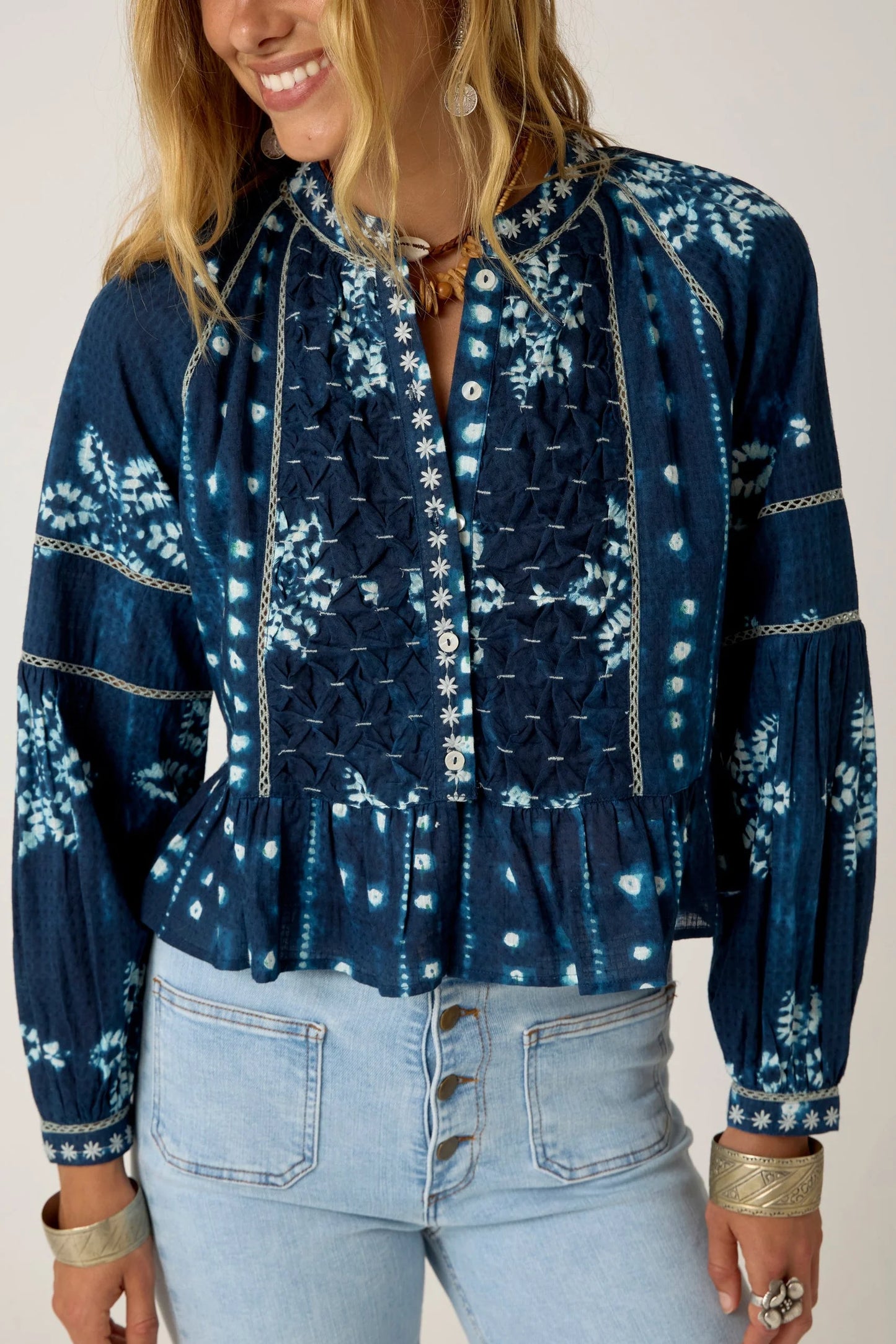 Maision Hotel Sora Blouse - Shibori Ink