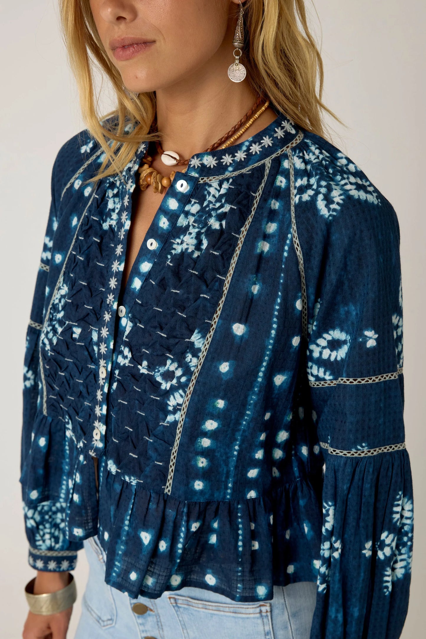 Maision Hotel Sora Blouse - Shibori Ink