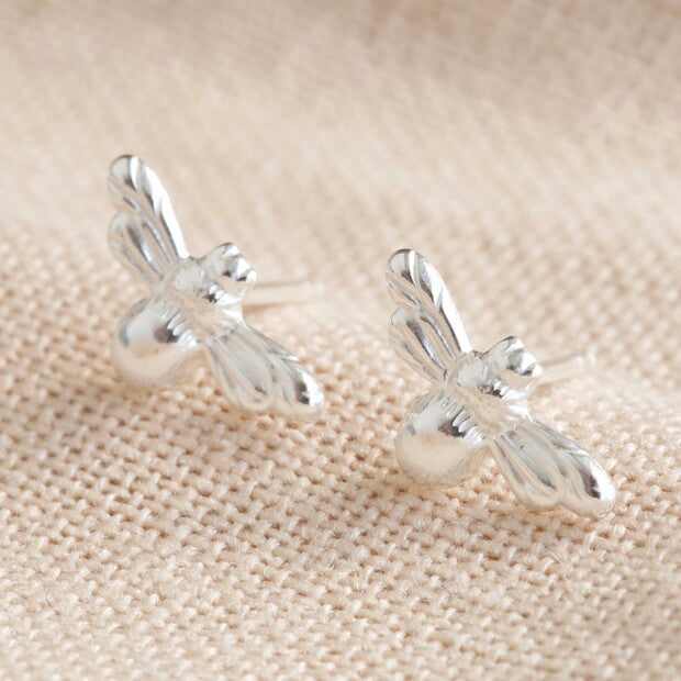 Sterling Silver Bumblebee Stud Earrings