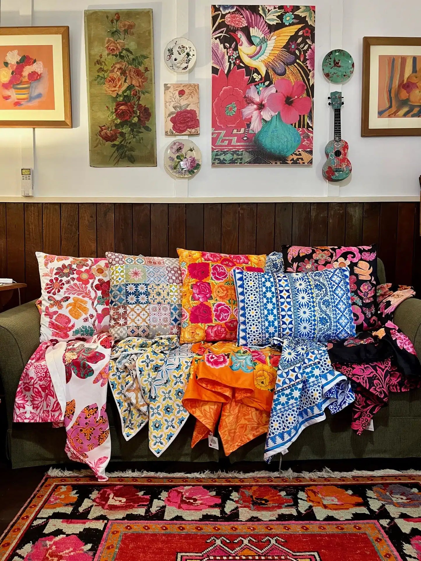 Square Velvet Cushion - Florabel Black